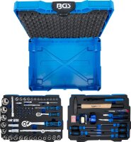 BGS Steckschlüssel- und Hammer-, Zangen-, Schraubendreher-Satz | 6,3 mm (1/4") / 12,5 mm (1/2") | BGS systainer® | 77-tlg.
