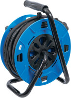 BGS Kabeltrommel | 25 m | 3 x 1,5 mm² | 4 Steckdosen mit Verschlusskappe | IP 44 | 3500 W