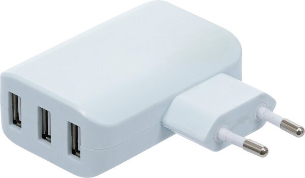 BGS Universal USB-Ladegerät | 3 USB-Ports | max 3,4 A total max. 2,4 A / USB | 110 - 240 V