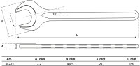 BGS Einmaulschlüssel | DIN 894 | SW 21 mm