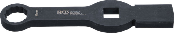 BGS Schlag-Ringschlüssel | Zwölfkant | mit 2 Schlagflächen | SW 26 mm