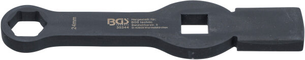 BGS Schlag-Ringschlüssel | Sechskant | mit 2 Schlagflächen | SW 24 mm