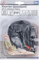 BGS Diy Knarren-Spannband | mit 2 schweren Haken | 5 m x 24 mm