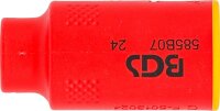 BGS VDE-Steckschlüssel-Einsatz Sechskant | Antrieb Innenvierkant 10 mm (3/8") | SW 7 mm