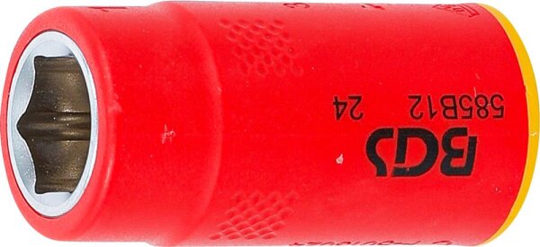 BGS VDE-Steckschlüssel-Einsatz Sechskant | Antrieb Innenvierkant 10 mm (3/8") | SW 12 mm