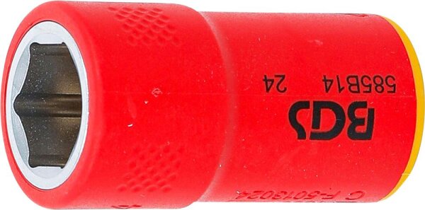 BGS VDE-Steckschlüssel-Einsatz Sechskant | Antrieb Innenvierkant 10 mm (3/8") | SW 14 mm