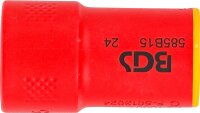 BGS VDE-Steckschlüssel-Einsatz Sechskant | Antrieb Innenvierkant 10 mm (3/8") | SW 15 mm