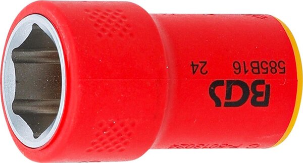 BGS VDE-Steckschlüssel-Einsatz Sechskant | Antrieb Innenvierkant 10 mm (3/8") | SW 16 mm