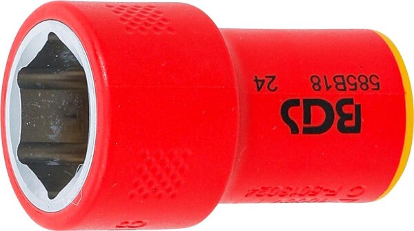 BGS VDE-Steckschlüssel-Einsatz Sechskant | Antrieb Innenvierkant 10 mm (3/8") | SW 18 mm