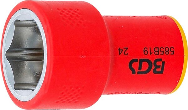 BGS VDE-Steckschlüssel-Einsatz Sechskant | Antrieb Innenvierkant 10 mm (3/8") | SW 19 mm