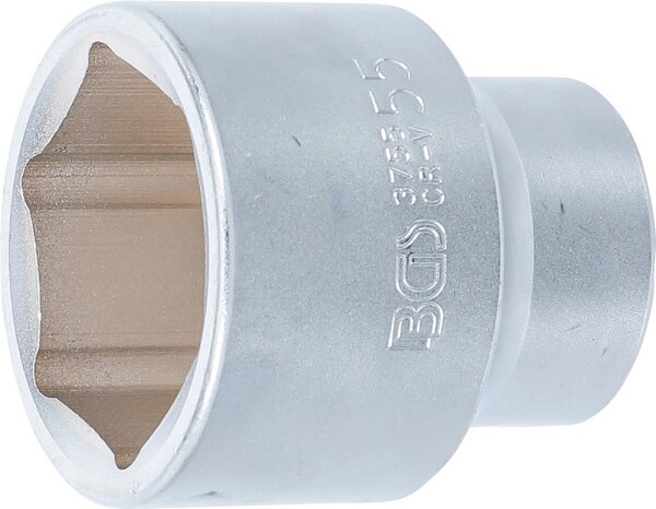 BGS Steckschlüssel-Einsatz Sechskant | Antrieb Innenvierkant 25 mm (1") | SW 55 mm
