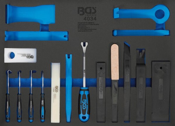 BGS Werkstattwageneinlage 3/3: Lösewerkzeuge, Montagekeile und Haken-Satz | 17-tlg.