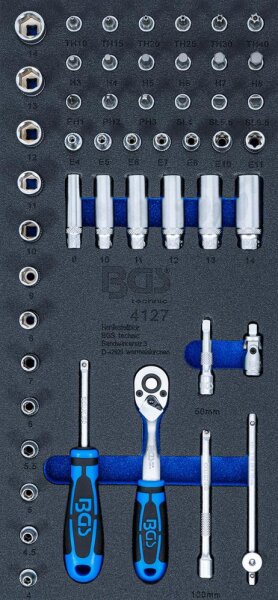 BGS Werkstattwageneinlage 1/3: Steckschlüssel-Satz | 6,3 mm (1/4") | 50-tlg.