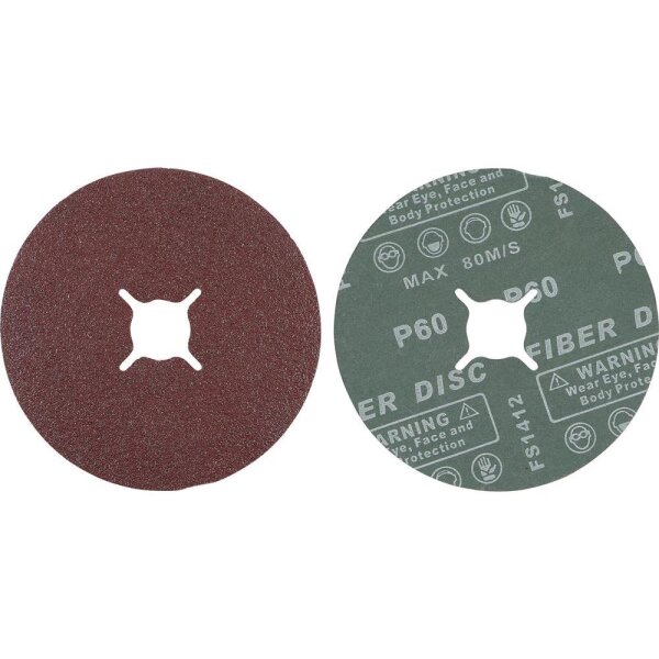 BGS Fiber-Schleifscheiben-Satz | Körnung 60 | Aluminiumoxid | 10-tlg.