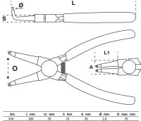BGS Sprengringzange | gebogen | für Innensprengringe | 180 mm