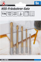 BGS Diy HSS-Fräsbohrer-Satz | titan-nitriert | 3 - 8 mm | 5-tlg.