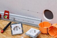 BGS Diy Schneid- und Markierlineal | mit Griff und Wasserwaage | 750 mm