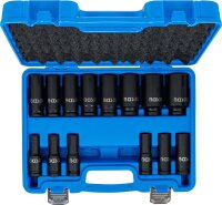 BGS Kraft-Steckschlüssel-Einsatz-Satz Sechskant | Antrieb Innenvierkant 12,5 mm (1/2") | SW 10 - 32 mm | 14-tlg.
