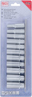 BGS Steckschlüssel-Einsatz-Satz Zwölfkant, tief | Antrieb Innenvierkant 10 mm (3/8") | SW 8 - 19 mm | 11-tlg.