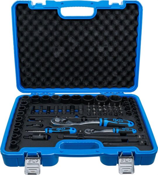 BGS Kraft-Steckschlüssel-Satz Sechskant | 6,3 mm (1/4") + 12,5 mm (1/2") | 69-tlg.