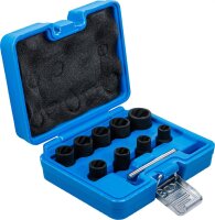 BGS Spiral-Profil-Steckschlüssel-Satz / Schraubenausdreher | Antrieb Innenvierkant 10 mm (3/8") | SW 10 - 19 mm | 10-tlg.
