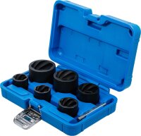BGS Spiral-Profil-Steckschlüssel-Satz / Schraubenausdreher | Antrieb Innenvierkant 12,5 mm (1/2") + 20 mm (3/4") | SW 22 - 41 mm | 6-tlg.