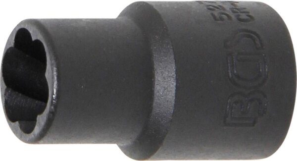 BGS Spiral-Profil-Steckschlüssel-Einsatz / Schraubenausdreher | Antrieb Innenvierkant 10 mm (3/8") | SW 10 mm