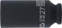 BGS Kraft-Steckschlüssel-Einsatz Zwölfkant, tief | Antrieb Innenvierkant 12,5 mm (1/2") | SW 27 mm