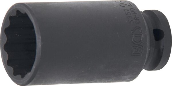 BGS Kraft-Steckschlüssel-Einsatz Zwölfkant, tief | Antrieb Innenvierkant 12,5 mm (1/2") | SW 28 mm