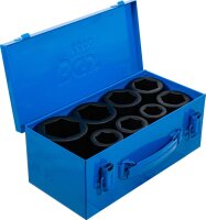 BGS Kraft-Steckschlüssel-Einsatz-Satz Sechskant, tief | Antrieb Innenvierkant 25 mm (1") | SW 27 - 50 mm | 8-tlg.
