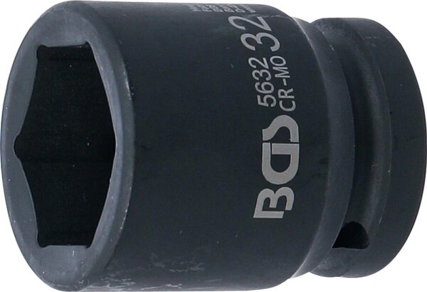 BGS Kraft-Steckschlüssel-Einsatz Sechskant | Antrieb Innenvierkant 20 mm (3/4") | SW 32 mm