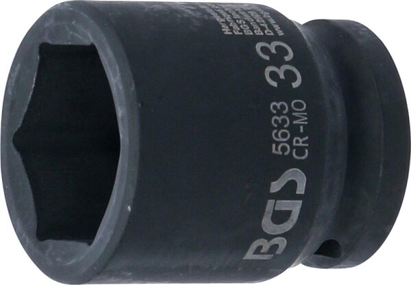 BGS Kraft-Steckschlüssel-Einsatz Sechskant | Antrieb Innenvierkant 20 mm (3/4") | SW 33 mm