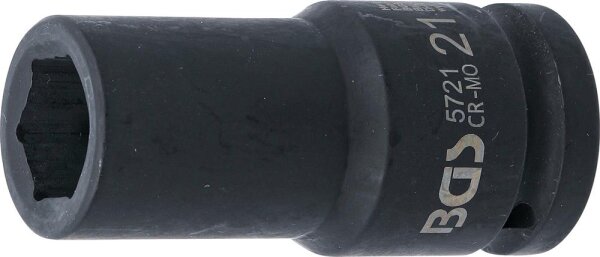 BGS Kraft-Steckschlüssel-Einsatz Sechskant, tief | Antrieb Innenvierkant 20 mm (3/4") | SW 21 mm