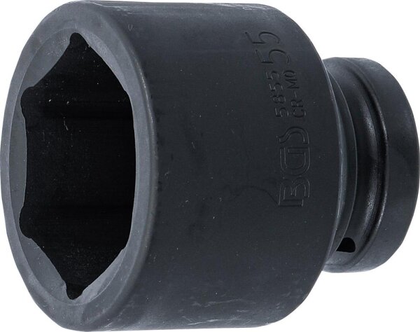 BGS Kraft-Steckschlüssel-Einsatz Sechskant | Antrieb Innenvierkant 25 mm (1") | SW 55 mm