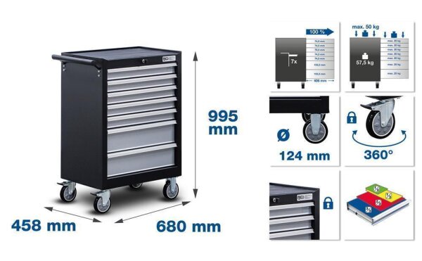 BGS Werkstattwagen | 7 Schubladen | mit 354 Werkzeugen
