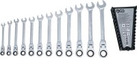 BGS Ratschenring-Maulschlüssel-Satz | abwinkelbar | SW 8 - 19 mm | 12-tlg.