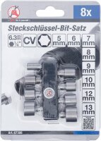 BGS Diy Steckschlüssel-Bit-Satz | Antrieb Außensechskant 6,3 mm (1/4") | SW 5 - 13 mm | 8-tlg.