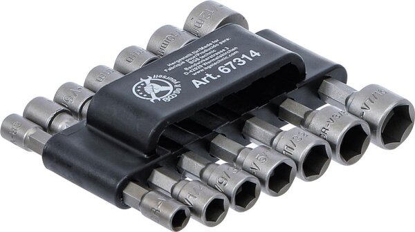 BGS Diy Steckschlüssel-Bit-Satz | Antrieb Außensechskant 6,3 mm (1/4") | metrisch + Zoll | 14-tlg.