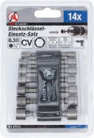 BGS Diy Steckschlüssel-Bit-Satz | Antrieb Außensechskant 6,3 mm (1/4") | metrisch + Zoll | 14-tlg.