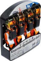 BGS Diy Knarren-Spannband-Satz | mit schweren Haken | 5 m x 25 mm | 4-tlg.