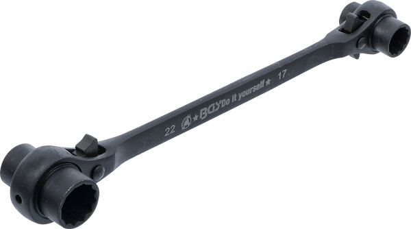 BGS Diy Gerüstbauer-Knarre | 4-in-1 | SW 14 - 17 - 19 - 22 mm