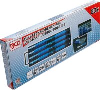 BGS Aufsteckschienen-Set für Steckschlüssel-Einsätze | mit 80 Clips | für Einsätze 6,3 mm (1/4"), 10 mm (3/8"), 12,5 mm (1/2")