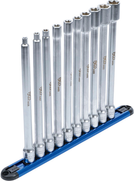 BGS Steckschlüssel-Einsatz-Satz E-Profil | XXL | Antrieb Innenvierkant 10 mm (3/8") | SW E6 - E20 | 10-tlg.