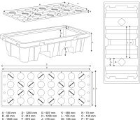 BGS Öl-Auffangwanne | mit Gitterrost | für 2 x 200 l Fässer