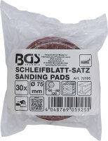 BGS Schleifblatt-Satz für Exzenterschleifer | Ø 75 mm | K 60 - 80 - 120 | 30-tlg.