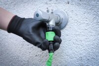 BGS Diy Wasserschlauch | Textil | flexibel | mit Garten-Handbrause mit 7 Funktionen | 7,5 - 22 m