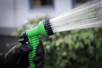 BGS Diy Wasserschlauch | Textil | flexibel | mit Garten-Handbrause mit 7 Funktionen | 7,5 - 22 m