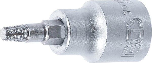 BGS Schraubenausdreher-Bit-Einsatz | Antrieb Innenvierkant 10 mm (3/8") | für defektes T-Profil (für Torx) T25