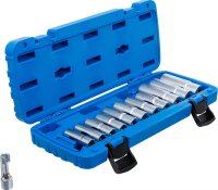 BGS Spezial-Steckschlüssel-Einsatz-Satz, geschlitzt | Antrieb Innenvierkant 10 mm (3/8") | SW 8 - 19 mm | 12-tlg.