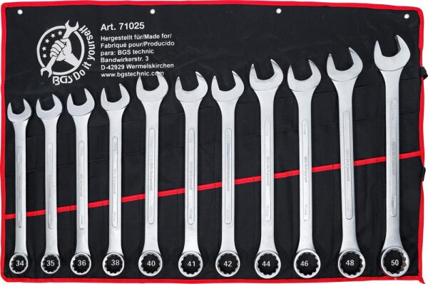 BGS Diy Maul-Ringschlüssel-Satz | XXL | SW 34 - 50 mm | 11-tlg.